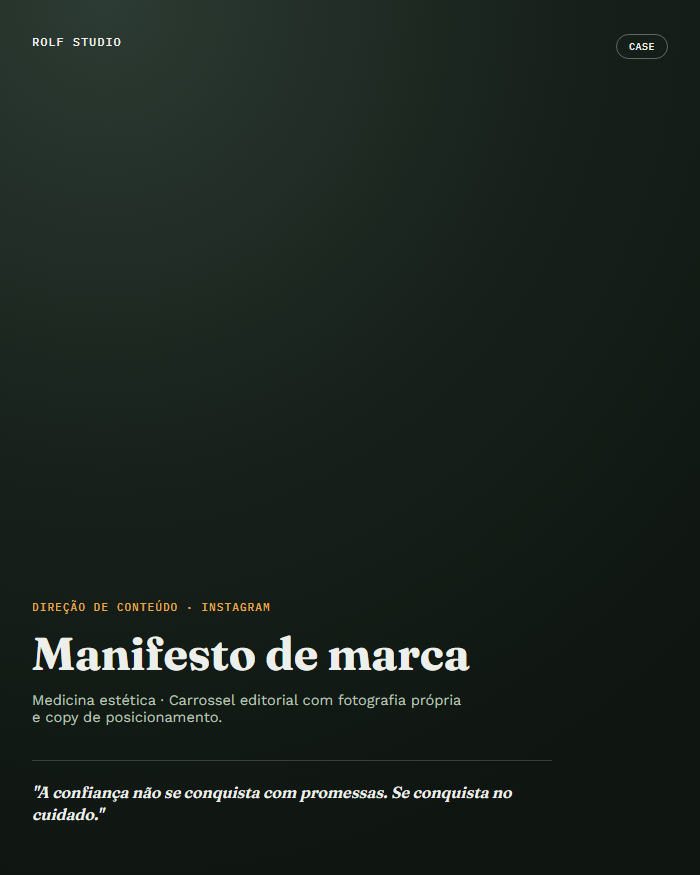 Direção de conteúdo — carrossel manifesto